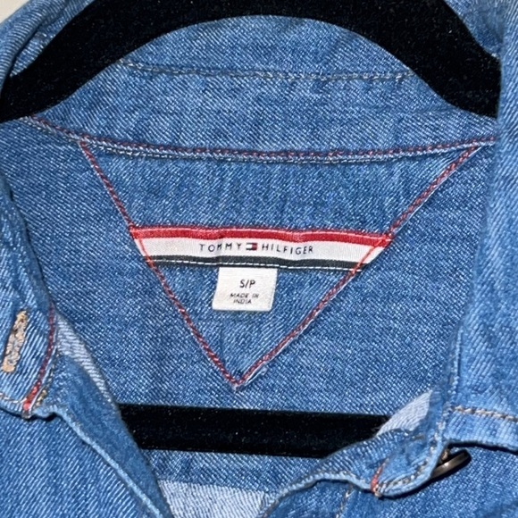 TOMMY HILFIGER small denim dress long sleeve pockets button down belted - Picture 3 of 13